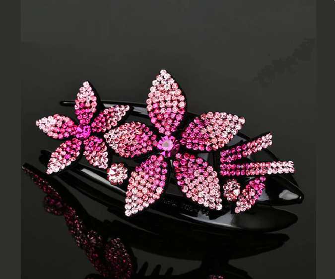 Win 1 of 5 CRYSTAL Flower Hair Clips
