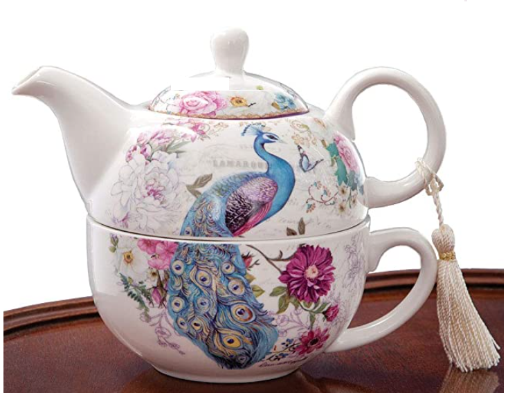 Win a Peacock Porcelain Teapot & Cup Set