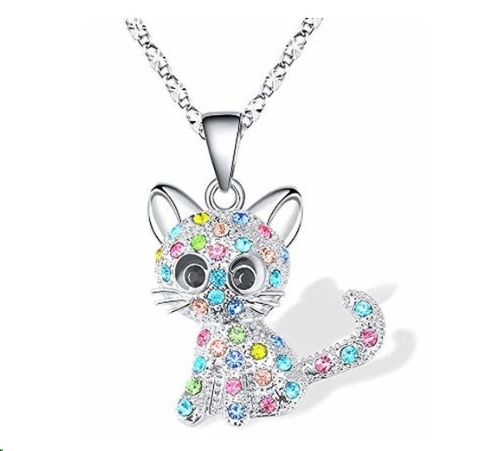 CRYSTAL Cat Necklace
