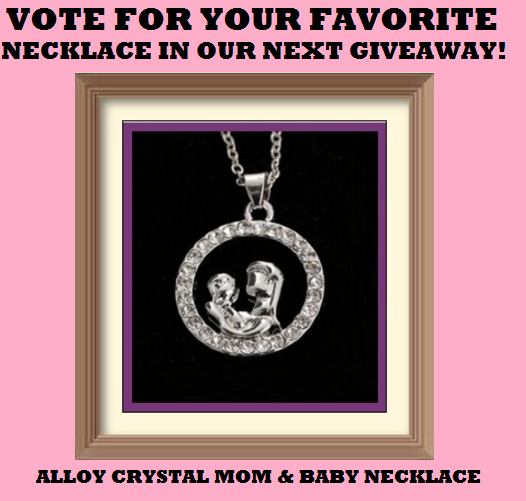 ALLOY CRYSTAL MOM & BABY NECKLACE