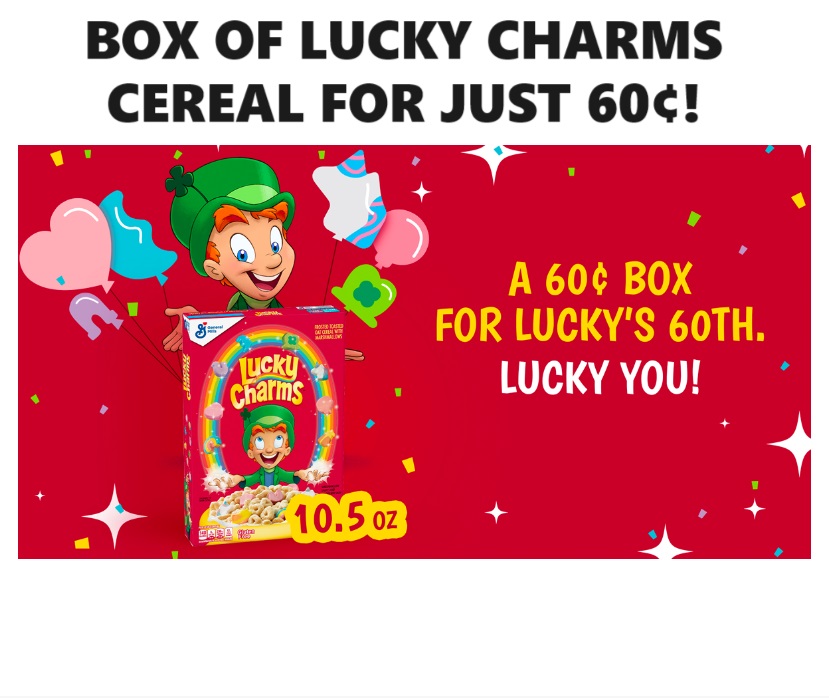 Box of Lucky Charms Cereal for ONLY 60¢!