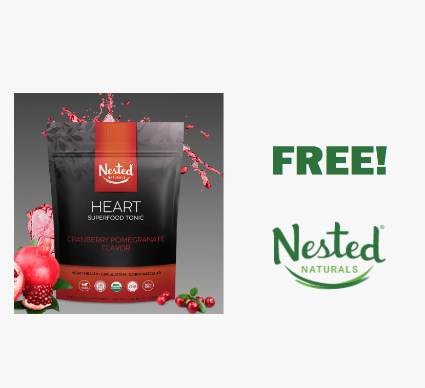 FREE Nested Naturals Heart Superfood Tonic Drink Mix! ORGANIC!