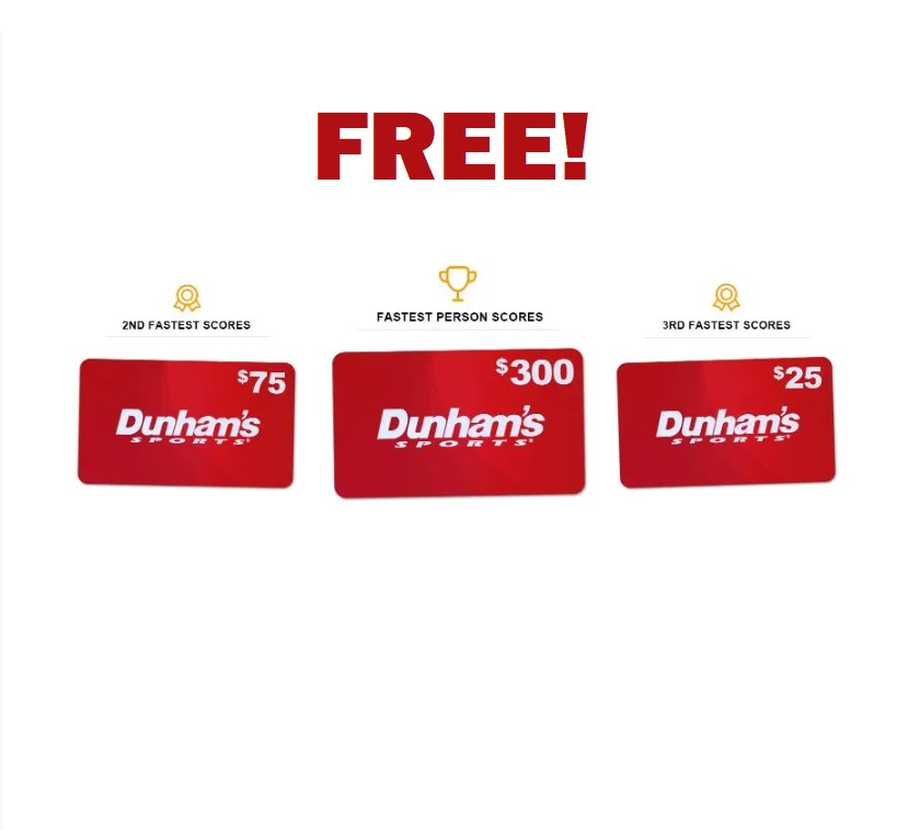 FREE $25-$300 Dunham's Sports Gift Cards no.6