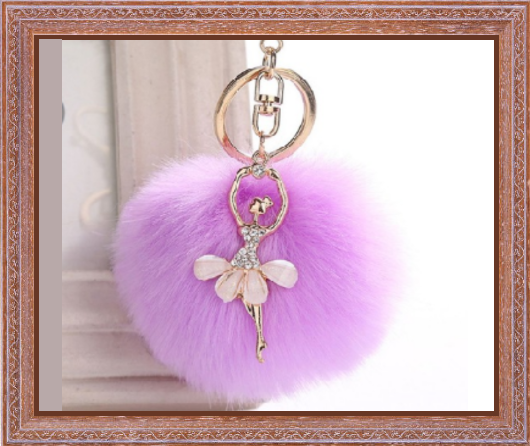 Win 1 of 7 CRYSTAL Ballerina and Fluffy Ball Keychains