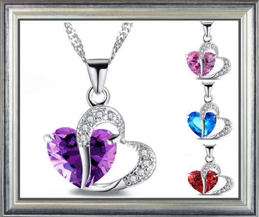 Win 1 of 7 CRYSTAL Heart Necklaces