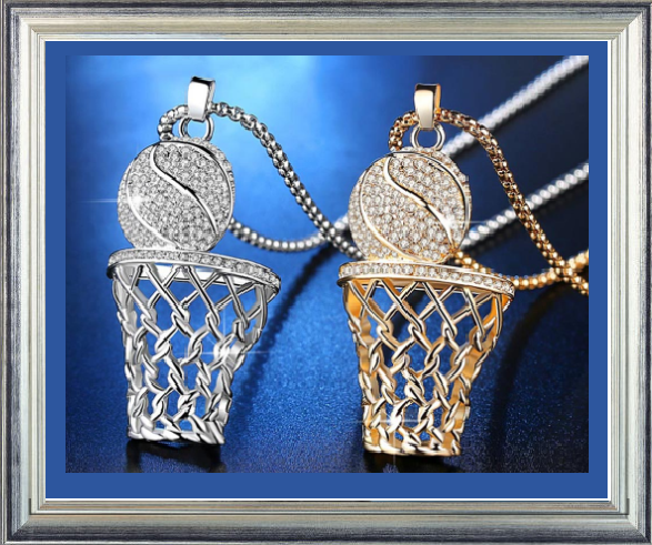 Win 1 of 6 CRYSTAL Basketball Necklaces!